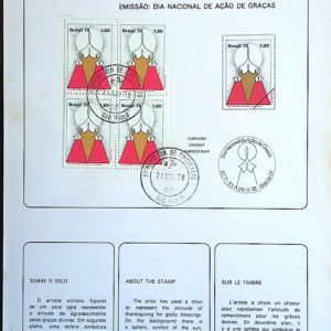 Edital 1978 27 Ação de Graças Religião Com Selo CPD SP Quadra