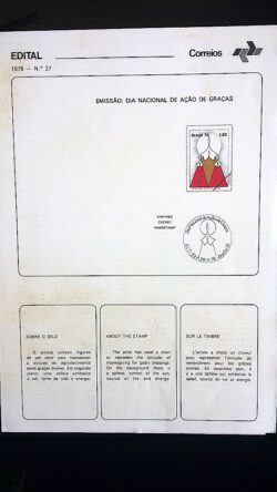 Edital 1978 27 Ação de Graças Religião Sem Selo
