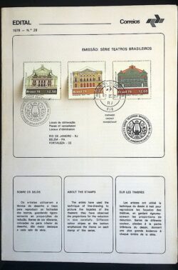 Edital 1978 29 Teatros Brasileiros Com Selo CPD e CBC RJ