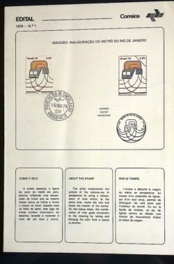 Edital 1979 01 Metro RJ Trem Ferroviária Com Selo CPD Ribeirão Preto