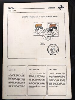 Edital 1979 01 Metro RJ Trem Ferroviária Com Selo CPD SP