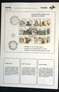 Edital 1979 02 Serviço Postal Correio Avião Telegrama Com Selo CPD e CBC RJ