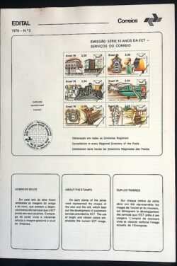 Edital 1979 02 Serviço Postal Correio Avião Telegrama Com Selo Interno CPD e CBC SP