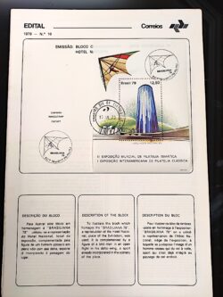Edital 1979 10 Brasiliana Hotel Nacional Brasília Asa Delta Avião Aviação Com Selo CPD CBC RJ