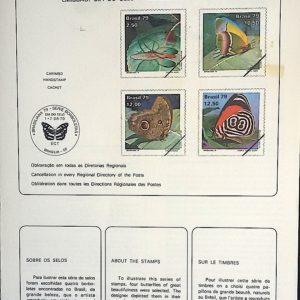 Edital 1979 12 Brasiliana Borboletas Fauna Com Selo Interno CPD e CBC SP