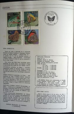 Edital 1979 12 Brasiliana Borboletas Fauna Com Selo Interno CPD e CBC SP