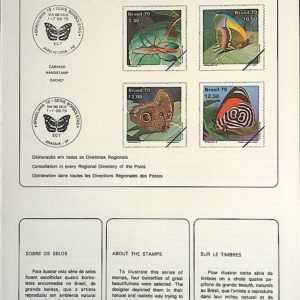 Edital 1979 12 Brasiliana Borboletas Fauna Sem Selo