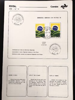 Edital 1979 14 Semana da Pátria Bandeira do Brasil Com Selo CPD CBC SP