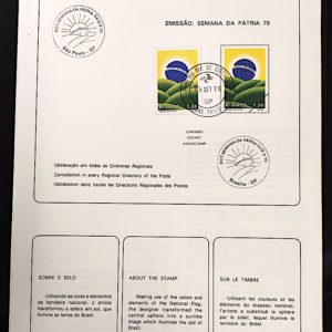 Edital 1979 14 Semana da Pátria Bandeira do Brasil Com Selo CPD CBC SP