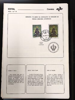 Edital 1979 15 Coroação da Imagem de Nossa Senhora Aparecida Religião Com Selo CPD SP