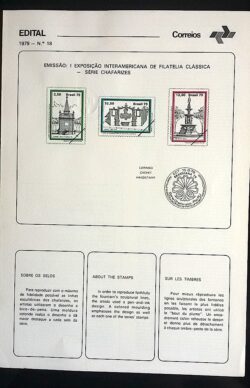 Edital 1979 18 Filatelia Clássica Arquitetura Chafarizes Com Selo Interno CPD SP