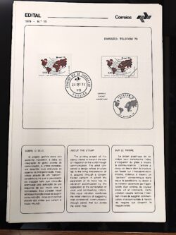 Edital 1979 19 Telecom Comunicação Mapa Mundi Com Selo CPD PB
