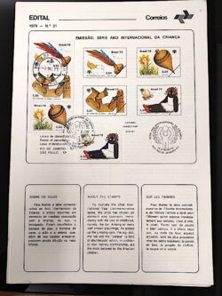 Edital 1979 21 Ano Internacional da Criança Com Selo CPD CBC SP