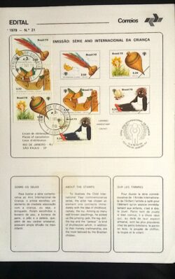 Edital 1979 21 Ano Internacional da Criança Com Selo CPD PB