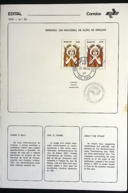 Edital 1979 24 Ação de Graças Com Selo CPD SP