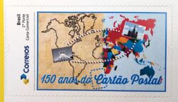 PB 128 Selo Personalizado Básico 150 Anos do Cartão Postal 2019