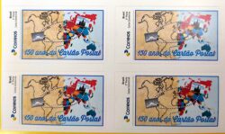 PB 128 Selo Personalizado Básico 150 Anos do Cartão Postal 2019 Quadra
