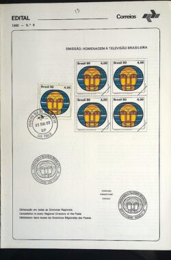 Edital 1980 06 Televisão Brasileira Comunicação Com Selo CPD e CBC SP