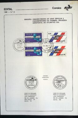 Edital 1980 09 Graf Zeppelin Avião Com Selo Abaixo CBC e CPD SP