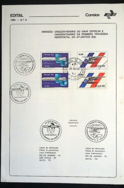 Edital 1980 09 Graf Zeppelin Avião Com Selo CBC e CPD RJ