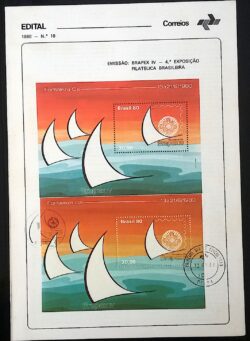 Edital 1980 10 Brapex Fortaleza Ceará Vela Com Selo Cbc E Cpd CE