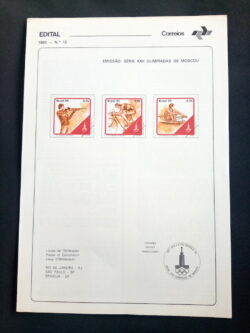 Edital 1980 12 Esporte Olimpiadas Ciclismo Remo Tiro Bicicleta Sem Selo