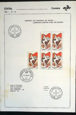 Edital 1980 16 Mal de Chagas Microscópio Saúde Com Selo CBC e CPD BSB