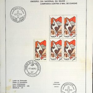 Edital 1980 16 Mal de Chagas Microscópio Saúde Com Selo CBC e CPD BSB