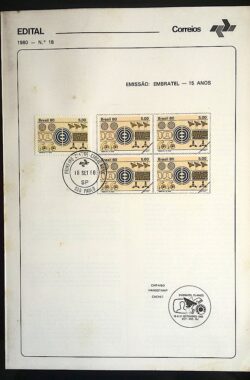 Edital 1980 18 Embratel Comunicação Com Selo CPD SP