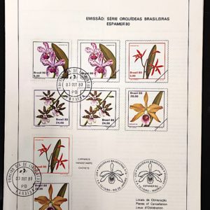 Edital 1980 19 Orquideas Brasileiras Flor Com Selo CPD PB