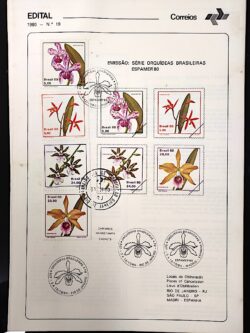 Edital 1980 19 Orquideas Brasileiras Flor Com Selo CPD e CBC RJ
