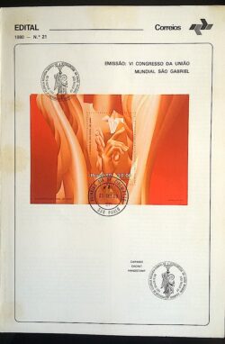 Edital 1980 21 Congresso Mundial Sao Gabriel Mão Flor Com Selo CBC e CPD SP