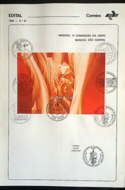 Edital 1980 21 Congresso Mundial Sao Gabriel Mão Flor Com Selo Carimbos CBC e CPD SP