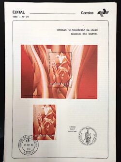 Edital 1980 21 Congresso Mundial Sao Gabriel Mao Flor Com Selo Destacado CPD PB