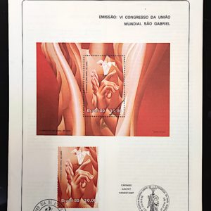 Edital 1980 21 Congresso Mundial Sao Gabriel Mao Flor Com Selo Destacado CPD PB