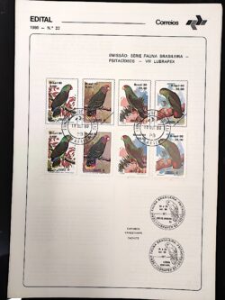Edital 1980 22 Fauna Psitacideos Papagaio Ave Com 4 Selo CPD PB