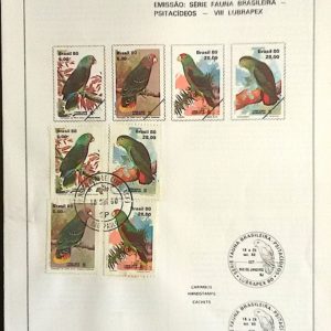 Edital 1980 22 Fauna Psitacideos Papagaio Ave Com 4 Selo CPD SP