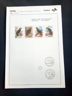 Edital 1980 22 Fauna Psitacideos Papagaio Sem Selo