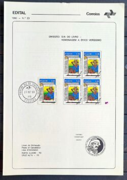 Edital 1980 23 Erico Verissimo Literatura Com Selo CPD PB