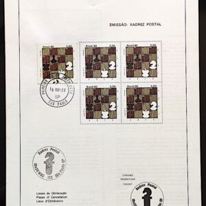 Edital 1980 26 Xadrez Postal Com Selo CBC e CPD SP 1