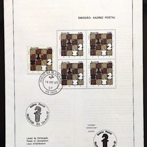 Edital 1980 26 Xadrez Postal Com Selo CBC e CPD SP 2
