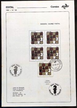 Edital 1980 26 Xadrez Postal Com Selo CBC e CPD SP 3