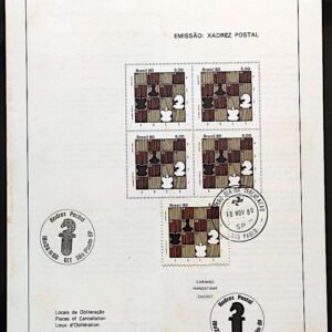 Edital 1980 26 Xadrez Postal Com Selo CBC e CPD SP 3