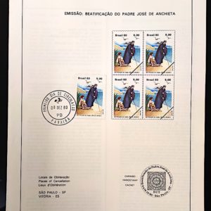 Edital 1980 28 Jose de Anchieta Religião Com Selo CPD PB