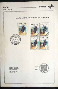 Edital 1980 28 Jose de Anchieta Religiao Com Selo CPD Ribeirao Preto