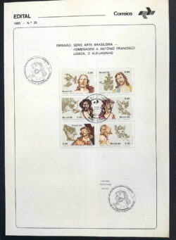 Edital 1980 29 Aleijadinho Jesus Religião Com Selo CPD e CBC MG