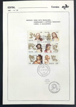 Edital 1980 29 Aleijadinho Jesus Religião Com Selo CPD PB