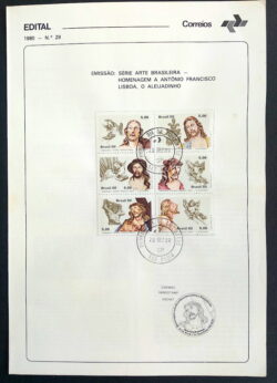 Edital 1980 29 Aleijadinho Jesus Religião Com Selo CPD SP