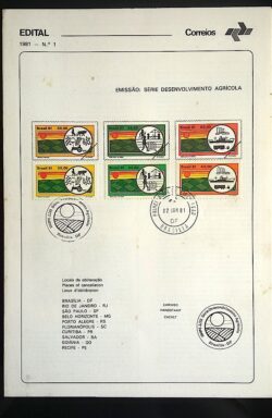 Edital 1981 01 Desenvolvimento Agrícola Economia Com Selo CBC e CPD DF