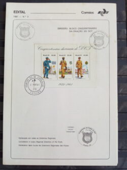 Edital 1981 03 Criação DCT Carteiro Serviço Postal Com Selo CBC CPD PB